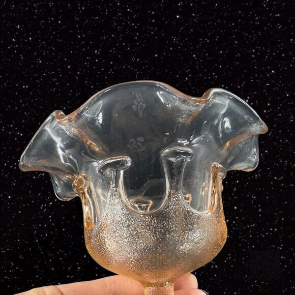 Stelvia Glass Company Compote Footed Bowl Peachy Pink Wayne Husted design Italy - Picture 16 of 16